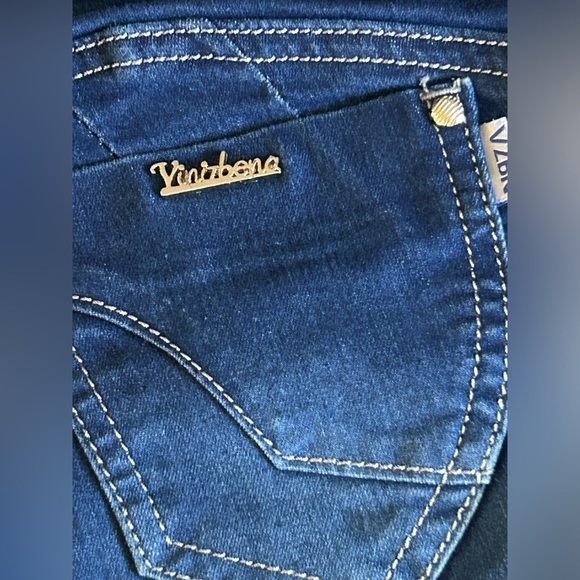 ๐Vinizbena Highwaisted Butt Lifting Straight Leg Blue Jean 4 Button Size 11 M - Picture 4 of 6